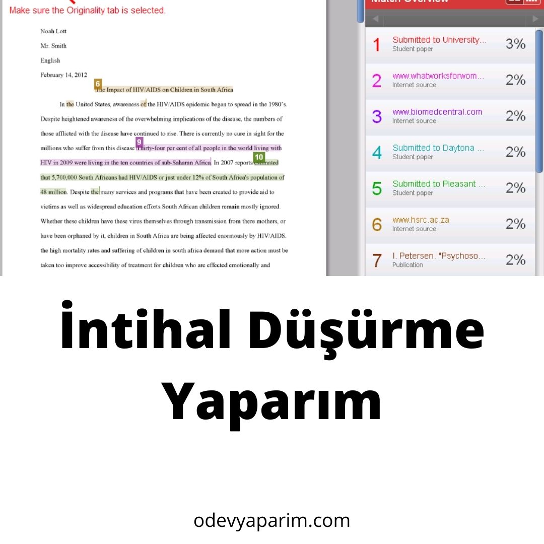 İntihal Düşürme Yaparım